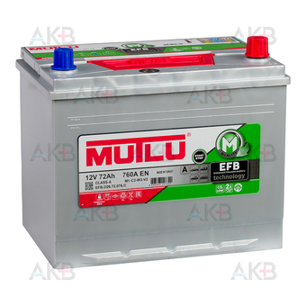 Mutlu EFB 72 Ач 760A обр. пол. (260x173x225) D26.72.076.C
