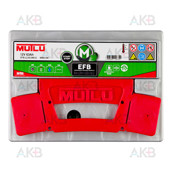 Автомобильный аккумулятор Mutlu EFB 63 Ач 600A обр. пол. (242x175x190) EFB.L2.63.060.A. Фото 1