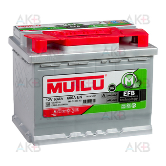 Mutlu EFB 63 Ач 600A обр. пол. (242x175x190) EFB.L2.63.060.A