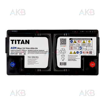 Автомобильный аккумулятор TITAN AGM 95Ah 850A (353x175x190) 6СТ-95.0 VRLA. Фото 1