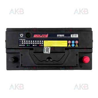 Автомобильный аккумулятор Solite EFB 95Ah 850A (353x175x190) о/п. Фото 1