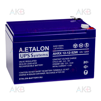 A.ETALON AHRX 12-12-52W  |  12V 12Ah (151x98x101)