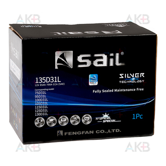 Автомобильный аккумулятор SAIL 135D31L 85 Ач 700A обр. пол. (303x173x225). Фото 1