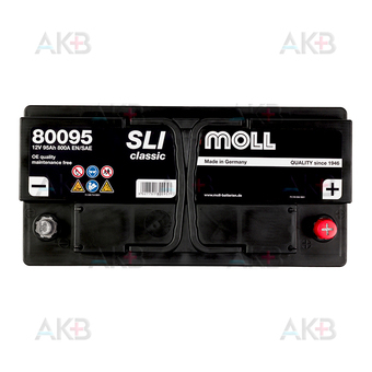 Автомобильный аккумулятор Moll SLI classic 95 Ач 800А обр. пол. (353х175х190) 80095. Фото 1