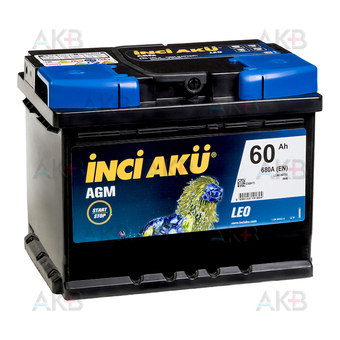 INCHI AKU Start&Stop AGM LEO 60 Ач 680A обр. пол. (242x175x190)