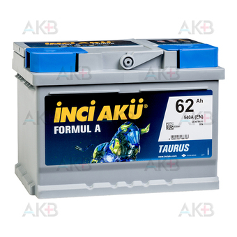INCI AKU FORMUL A TAURUS 62 Ач 540A обр. пол. (242x175x175) LB2 062 054 013