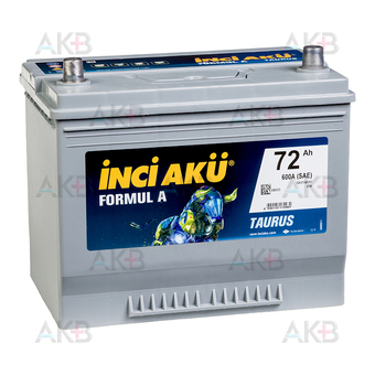 INCI AKU FORMUL A TAURUS 72 Ач 600А обр. пол. (260x173x225) D26 060 072 017 JIS TYPE SLI