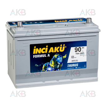 INCI AKU FORMUL A TAURUS 90 Ач 750А обр. пол. (306x173x225) D31 090 075 011 JIS TYPE SLI